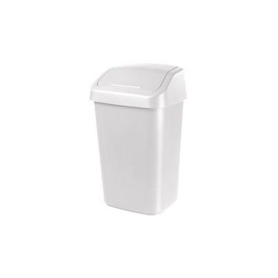 Poubelle à couvercle basculant, 25 litres, blanc