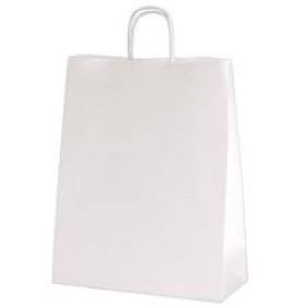 1 Sac Kraft 22 x 10 x 32 cm Blanc 80 gr poignées ficelle Blanc