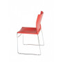 Chaise Jill Polypro Rouge - pietement fil chromé
