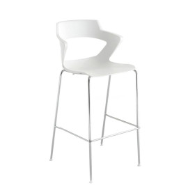 Tabouret YETY 4P Chrome blanc