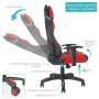 Fauteuil de bureau Gamer baquet RACING noir et rouge