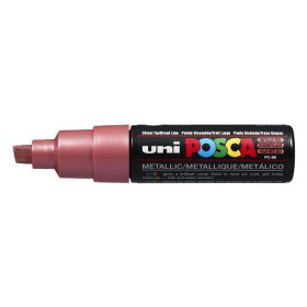 Uniball Posca pointe biseautée large 8mm en acrylique rouge metal