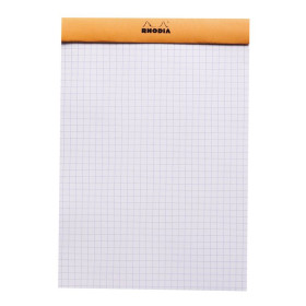 Bloc agrafé Rhodia ORANGE Giant Pad N°15 14,8x21cm 150f Q.5x5 80g