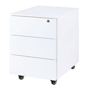 Caisson Mobile Métallique 3 Tiroirs - Blanc