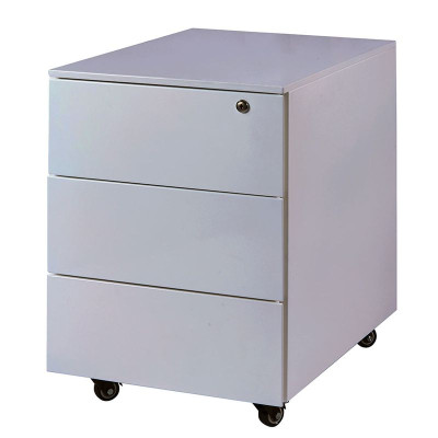 Caisson Mobile Métallique 3 Tiroirs - Gris Aluminium