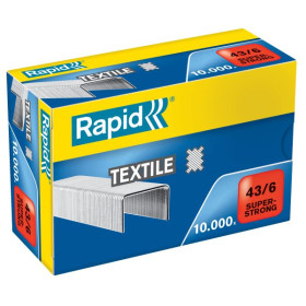 Agrafes SuperStrong 43/6 Textile Rapid, Boite de 1000