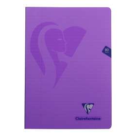 Mimesys cahier piqué polypro 21x29,7cm 80p ligné + marge coloris assortis