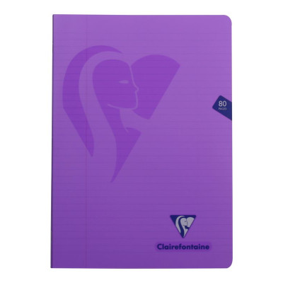Mimesys cahier piqué polypro 21x29,7cm 80p ligné + marge coloris assortis