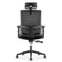 Fauteuil de bureau Acrux dossier filet et assise noire