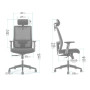 Fauteuil de bureau Acrux dossier filet et assise noire