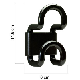 PATERE FIL NOIR 1 DOUBLE ACCROCHE