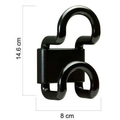 PATERE FIL NOIR 1 DOUBLE ACCROCHE
