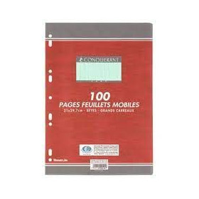 FEUILLES SIMPLES CONQUERANT 7 PERFOREES 210x297 FILM 100P 80G SEYES VERT