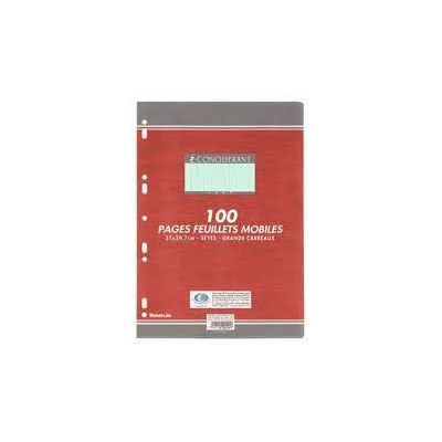 FEUILLES SIMPLES CONQUERANT 7 PERFOREES 210x297 FILM 100P 80G SEYES VERT