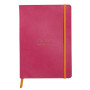Rhodiarama carnet souple FRAMBOISE A5 160p ligné pap. ivoire 90g ferm. élast.