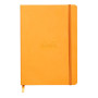 Rhodiarama carnet souple ORANGE A5 160p ligné pap. ivoire 90g ferm. élast.