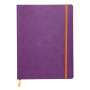 Rhodiarama carnet souple VIOLET 19x25cm 160p ligné pap. ivoire 90g ferm. élast.