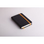 Rhodiarama carnet RR 9x14cm BLACK 192p ligné pap. ivoire 90g ferm. élast.