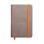 Rhodiarama carnet RR 9x14cm TAUPE 192p ligné pap. ivoire 90g ferm. élast.