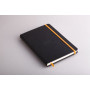 Rhodiarama carnet RR A5 BLACK 192p ligné pap. ivoire 90g ferm. élast.