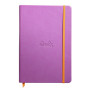 Rhodiarama carnet RR A5 LILAS 192p ligné pap. ivoire 90g ferm. élast.