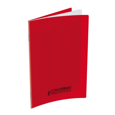 CAHIER CONQUERANT CLASSIQUE AGRAFE 170x220 32P 90G SEYES POLYPRO ROUGE