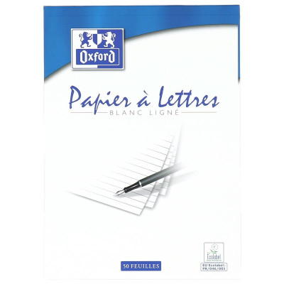 BLOC DE CORRESPONDANCE OXFORD ENDOSSE 148x210 100P OPTIK P.LIGNE 8mm TETE+PIED