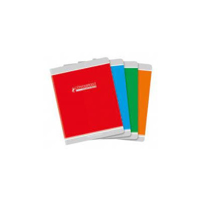 CAHIER CONQUERANT CLASSIQUE AGRAFE 170X220 96P 90G SEYES ASSORTI 4 COULEURS