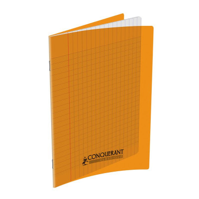 CAHIER CONQUERANT CLASSIQUE AGRAFE 170x220 60P 90G SEYES POLYPRO ORANGE