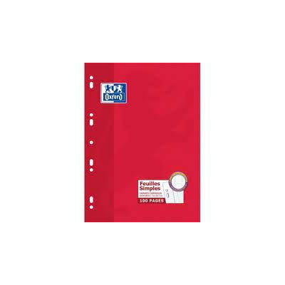 FEUILLES SIMPLES OXFORD PERFOREES 210x297 ETUI 100P OPTIK P. SEYES