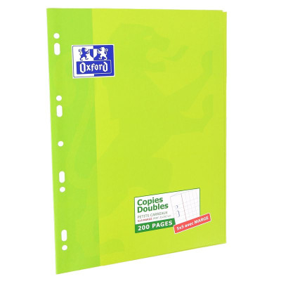 COPIES DOUBLES OXFORD PERFOREES 210x297 ETUI 200P OPTIK P. Q5/5+MARGE