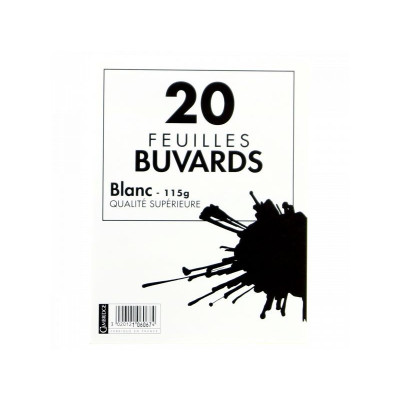 POCHETTE 20 BUVARDS 160x210 BLANC
