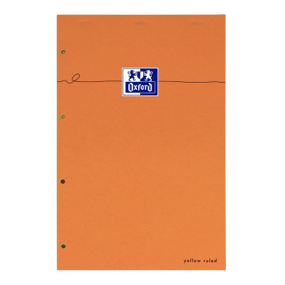 BLOC ORANGE OXFORD AGRAFE et 4TROUS 210x315 160P OPTIK P. JAUNE LIGNE 8mm+TAG