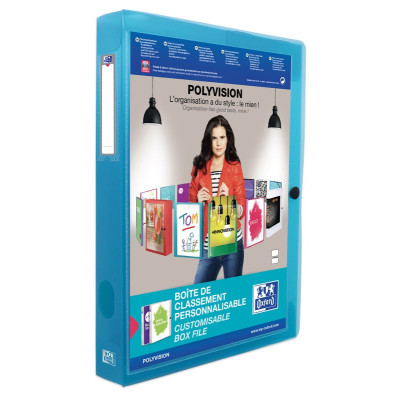 BOITE OXFORD POLYVISION 24X32 D40 PP TRANSLUCIDE BLEU