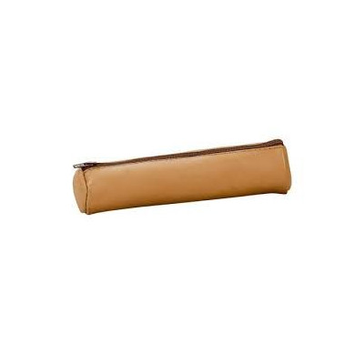 FOURRE-TOUT PETIT ROND OXFORD CUIR NATUREL BEIGE