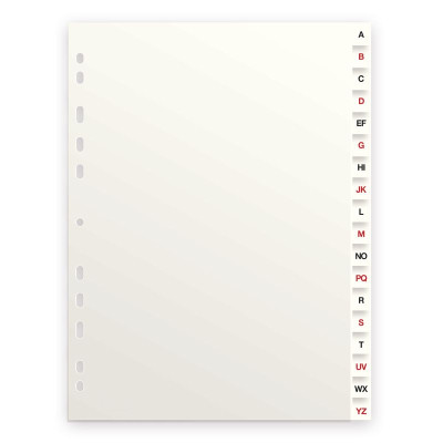 INTERCALAIRES ALPHABETIQUES A4 18 POSITIONS CARTE 160G ASSORTI