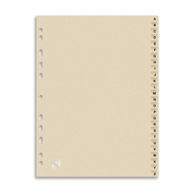 INTERCALAIRES ALPHABETIQUES A4 26 POSITIONS CARTE FORTE 240G BEIGE