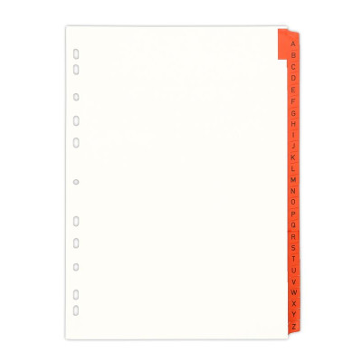 INTERCALAIRES ALPHABETIQUES A4 26 POSITIONS MYLAR 160G ROUGE