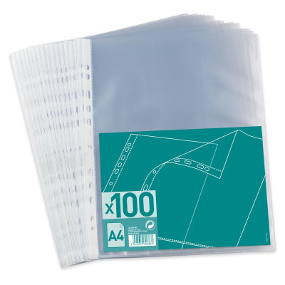 100 POCHETTE PERF NO NAME SACH A4 PP40 GRAINE INCOLORE