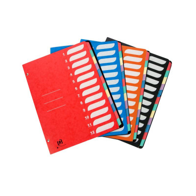 TRIEUR OXFORD BICOLOR RECYC+ A4 12 POS. CARTE LUSTREE ASSORTI