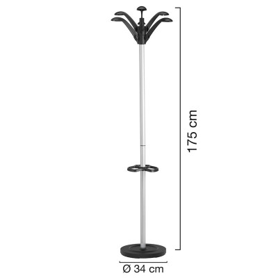 PORTEMANTEAU FLORA GRIS METAL 6 PATERES