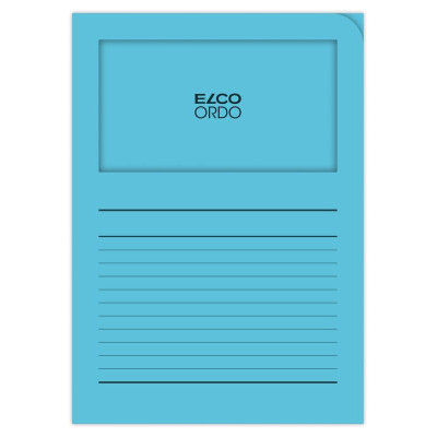 100 POCHETTE COIN A FENETRE ELCO ORDO 22x31  120G BLEU CLAIR