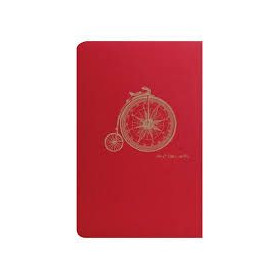 Flying Spirit Red carnet piqûre textile 11x17cm 96p ligné motifs assortis papier