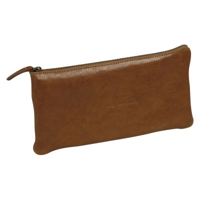 Flying Spirit trousse cuir glacé Cognac Plate 22x11cm