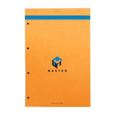 Bloc Master Orange agrafé 80F 80g A4+ détachable perfo 4 trous Q.5x5
