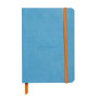 Rhodiarama carnet souple TURQUOISE A6 144p dot pap. ivoire 90g ferm. élast.