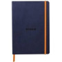 Rhodiarama carnet souple BLEU NUIT A5 160p ligné pap. ivoire 90g ferm. élast.