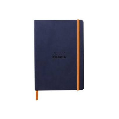 Rhodiarama carnet souple BLEU NUIT A5 160p ligné pap. ivoire 90g ferm. élast.