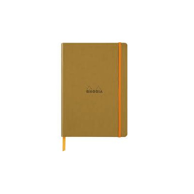 Rhodiarama carnet souple OR A5 160p ligné pap. ivoire 90g ferm. élast.