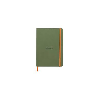 Rhodiarama carnet souple SAUGE A5 160p dot pap. ivoire 90g ferm. élast.